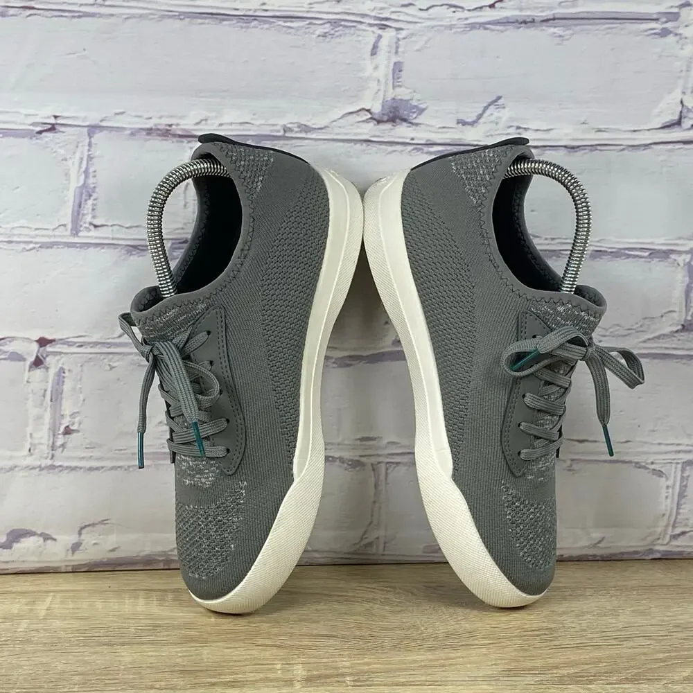 Vessi Gray Knit Athletic Sneakers with White Sole